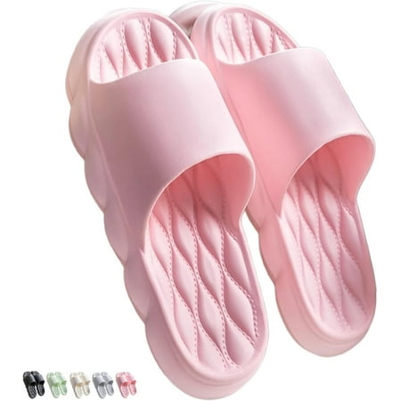 Shower Slippers for Women Men Indoor Cloud Slides Sandals Bathroom Shower Slippers Comfort Lightweight Soft Open Toe Slippers Summer Outdoor Shoes Beach Sandals Shoes Non Slip Cool Slippers