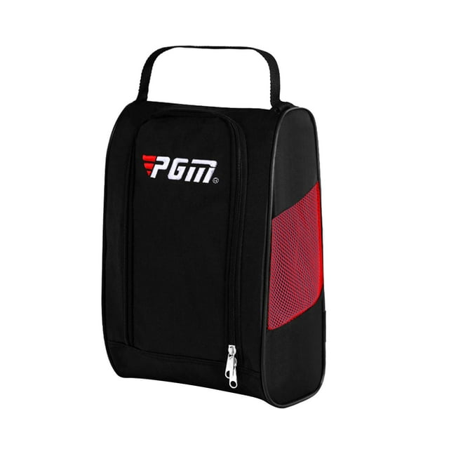 Golf Bag Pockets Boot Sports Shoe Carrier Case Gift for Soccer Gym Black Red