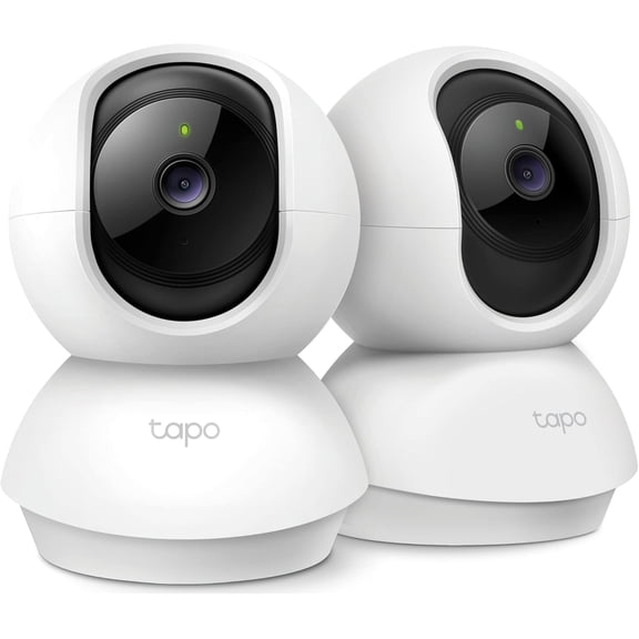 2K Pan/Tilt Security Camera for Baby Monitor, Dog Camera w/Motion Detection, 2-Way Audio, Siren, Night Vision, Cloud & SD Card Storage, Works with Alexa & Google Home, 2-Pack (C210P2)