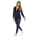 thumbnail image 3 of White Mark Women's Rhinestone 2 Piece Velour Tracksuit Set, 3 of 6