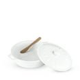 thumbnail image 5 of Twine Ceramic Brie Baker with Lid and Spreader, Stoneware Set of 1, White, 5 of 6