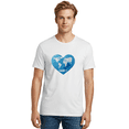 thumbnail image 2 of Blue-World-Map-Heart Mens Graphic Tee, 100% Cotton, Casual Summer Wear BAA178, 2 of 2