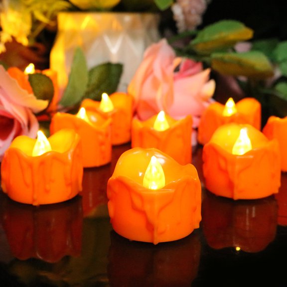 LED Electronic Mini Night Light Halloween Decorative Candle Light 12pcs