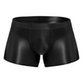 thumbnail image 5 of ZDHoor ZDHoor Mens Shiny Low Rise Boxer Briefs Fitness Sports Shorts Tights Glossy Beach Swimwear Black M, 5 of 7