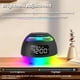 thumbnail image 5 of Reloj Despertador Portátil con Luz LED RGB, Receptor de Radio con Luz Colorida, Altavoz Inalámbrico Bluetooth con Doble Alarma y Función de Repetición, B, 5 of 5