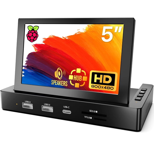 Monitor ROADOM Mini IPS de 5" con Hub USB y Parlantes Tipo-C