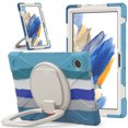 thumbnail image 2 of For Samsung Galaxy Tab A8 10.5 inch SM-X200/SM-X205 Case, 360 Rotatable Handle Stand, Shoulder Strap, Drop-Proof Design, Colourful Blue, 2 of 7