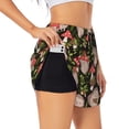 thumbnail image 3 of Lsque Edgehog and Mushrooms Printed Women's Running Shorts with Liner Pockets,Elastic Quick Dry Workout Athletic Gym Yoga Shorts,Womens High Waist Shorts-XX-Large, 3 of 9