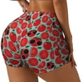 thumbnail image 2 of Wukai Cute Tomato Print Pack Biker Shorts for Women Yoga Workout Gym Running Scrunch Active Shorts-Large, 2 of 8