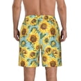 thumbnail image 3 of Kdxio Farmhouse Sunflower Pattern Mens Casual Shorts - Drawstring Summer Beach Sports Shorts for Men, 3 of 9