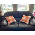 thumbnail image 5 of Fall Outdoor Decor Throw Pillow Covers Orange Buffalo Plaid Thanksgiving Front Porch Farmhouse Rustic Cushion Autumn Home Decorations for Couch Sofa Living Room 18x18 Set of 2, 5 of 6