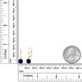 thumbnail image 4 of Gem Stone King 18K Yellow Gold Plated Silver Blue Sapphire Dangle Earrings for Women (2.60 Cttw, Gemstone September Birthstone, Cushion 6MM), 4 of 5
