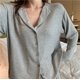 thumbnail image 2 of Pijamas coreanos de punto de algodón para mujer, traje de pantalón superior de manga larga con solapa, ropa para el hogar para primavera y otoño, conjunto de Pijama femenino, 2 of 5