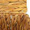 thumbnail image 4 of Household Essentials Rectangular Water Hyacinth Nesting Basket Set with Lid, Natural, Set of 3, 4 of 11