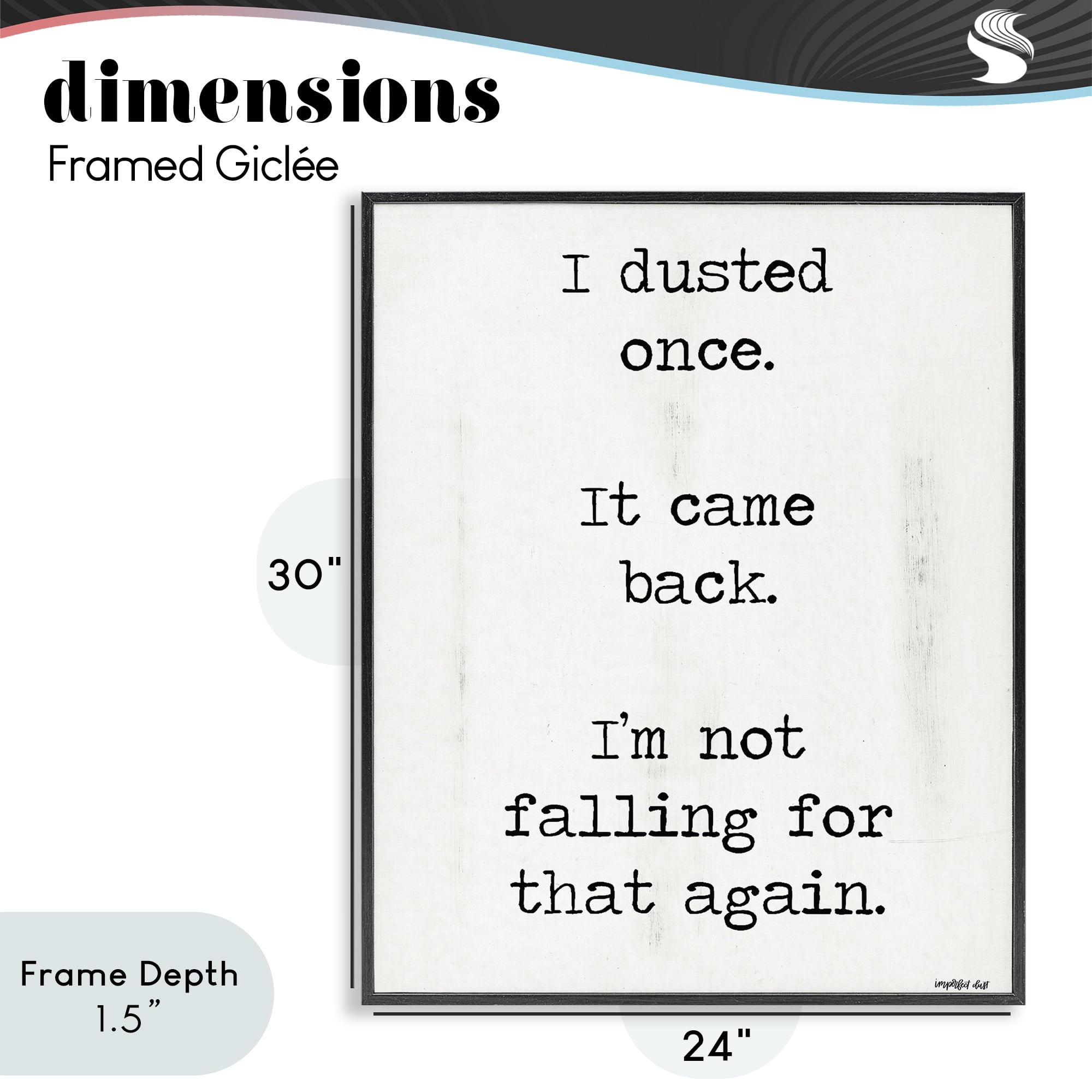Stupell Industries Dusted Once It Came Back Black Framed Giclee Art, design by Imperfect Dust
