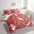 thumbnail image 3 of Feelyou Kawaii Snowman Kids Twin Bedding Sets 7-Piece, Green Christmas Tree Bedding Comforter Set, Cartoon Love Heart Reversible Sheet Sets, Microfiber Bedroom Decor, 3 of 7