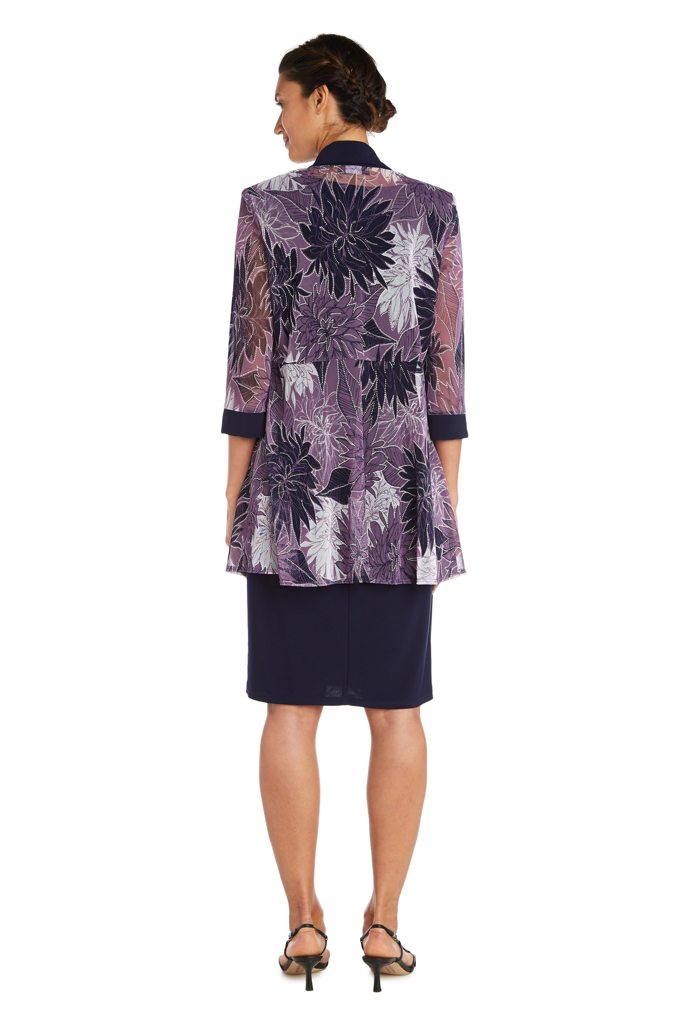 RM Richards Women's Two-Piece Printed Jacket and Dress Set Petite 