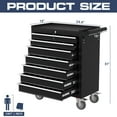 thumbnail image 6 of 7-Drawer Tool Chest,Rolling Tool Cart with Wheels,High Capacity Tool Cabinet with Locking System for Garage, Warehouse, Workshop-Black, 6 of 7