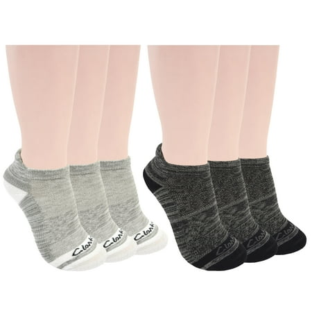 Clarks Women's Half Cushion Low Cut Tab Socks 6 Pair, Multicolor, Women's 4-10 Shoe