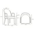 thumbnail image 3 of Hillman Upholstered Dining Arm Chair from Solid Wood - Set of 2 in Blue, 3 of 10