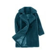 thumbnail image 2 of Cethrio Fleece Jackets for Girls, Warm Buttons Thicken 2024 Winter Outerwear Blue Size 5-6T, 2 of 7