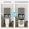 thumbnail image 6 of Walsunny Over The Toilet Storage Cabinet Bathroom Shelves Organizer Space Saver Freestanding Restroom Shelf with Doors Anti-Tip Device Adjustable Shelf Gray, 6 of 8
