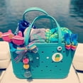 Large Rubber Tote Bag With Waterproof Zipper Pocket Easy To Clean EVA
