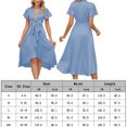 thumbnail image 2 of Vestido de mujer A Line Bow V Neck Vestidos casuales para cóctel (Azul claro XXL) FLhrweasw Para estrenar, 2 of 8
