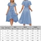 thumbnail image 2 of Vestido de mujer A Line Bow V Neck Vestidos casuales Moda para cóctel (Azul claro S) FLhrweasw Para estrenar, 2 of 8