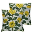 thumbnail image 2 of CMMY Flower Farmhouse Decorative Throw Pillow Cover  2pcs, Cottage Floral Green Leaves Pattern, Canvas Cushion Case for Sofa Couch Bed Living Room(Yellow Flowers) 20x20in, 2 of 6