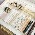 thumbnail image 6 of Martha Stewart Kerry 6 Pack Plastic Stackable Office Desk Drawer Organizers with Gold Trim, 6" x 3", 6 of 10