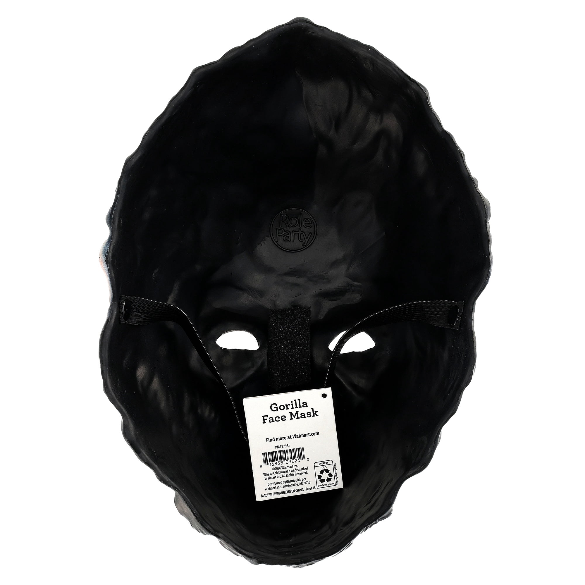 Gorilla Mask Costume Accessory for Adults, Black, Halloween by Way To Celebrate