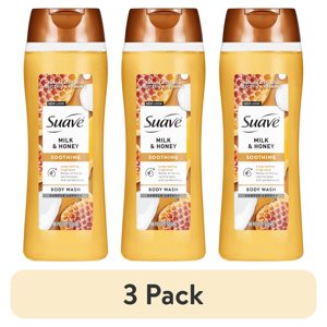 Suave Milk & Honey Moisturizing Body Wash, 3 Pack