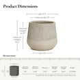 thumbnail image 3 of LuxenHome 15" H Blended Tan with Wood Pattern Round Planter Pot, Indoor and Outdoor, 3 of 7