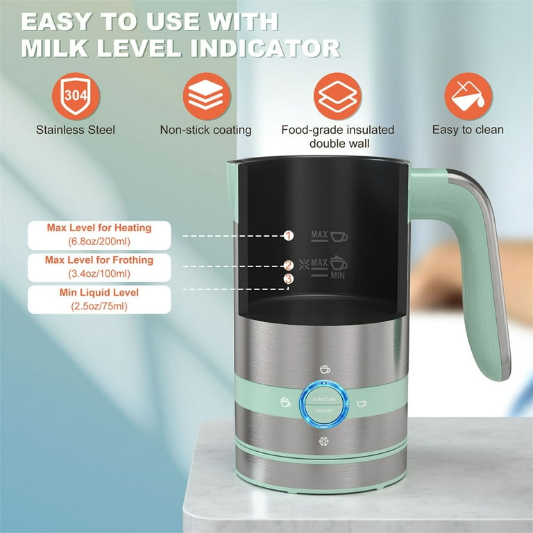 HadinEEon 4 in 1 Magnetic Milk Frother, Non-Stick Interior