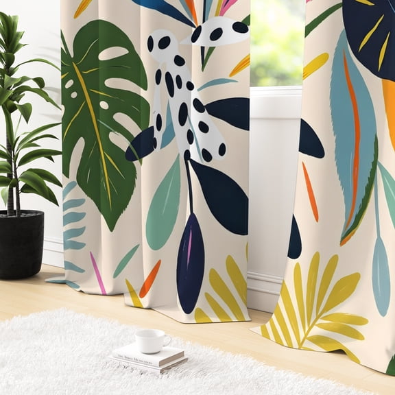 Tchckioa Blackout Curtain for Bedroom Apartment,Thermal Insulated Grommet Drapes,42x63 Inch,2 Panels,Boho Leaves