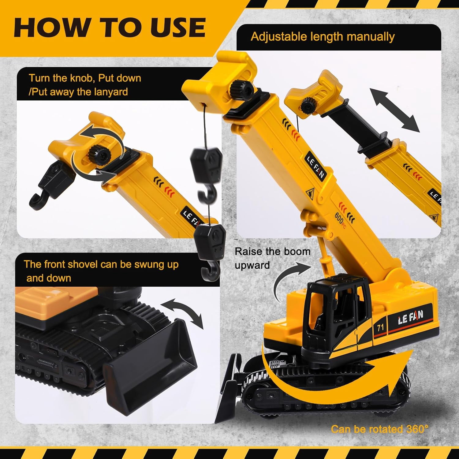 16 Pieces Construction Vehicles Cake Decoration Set Construction Birthday Party Supplies Large Crane Excavator Traffic Road Sign for Birthday Party Supplies Favours