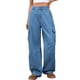 thumbnail image 2 of Pantalones Vaqueros Holgados para Mujer, Elásticos, Sueltos, de Cintura Alta y Pierna , Estilo Años 90, Y2K Azul Vaquero M, 2 of 9