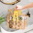 thumbnail image 2 of Transparent Rectangular Shower Caddy with Drain Holes - Bathroom Storage Basket for Toiletries, Travel, Dorm Organization, 2 of 6