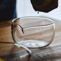 Glass Matcha Bowl with Pouring Spout, Clear Mixing Bowl, Clear Japanese Style Matcha Green Tea Cup, Hammer Spouted Matcha Mixer, Matcha Bowls, Glass, Transparent, No Lines, 1 Pcs, 4.6x2.55"