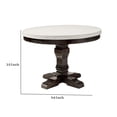 thumbnail image 5 of Dining Table with Marble Top and Pedestal Base White and Gray, 5 of 6