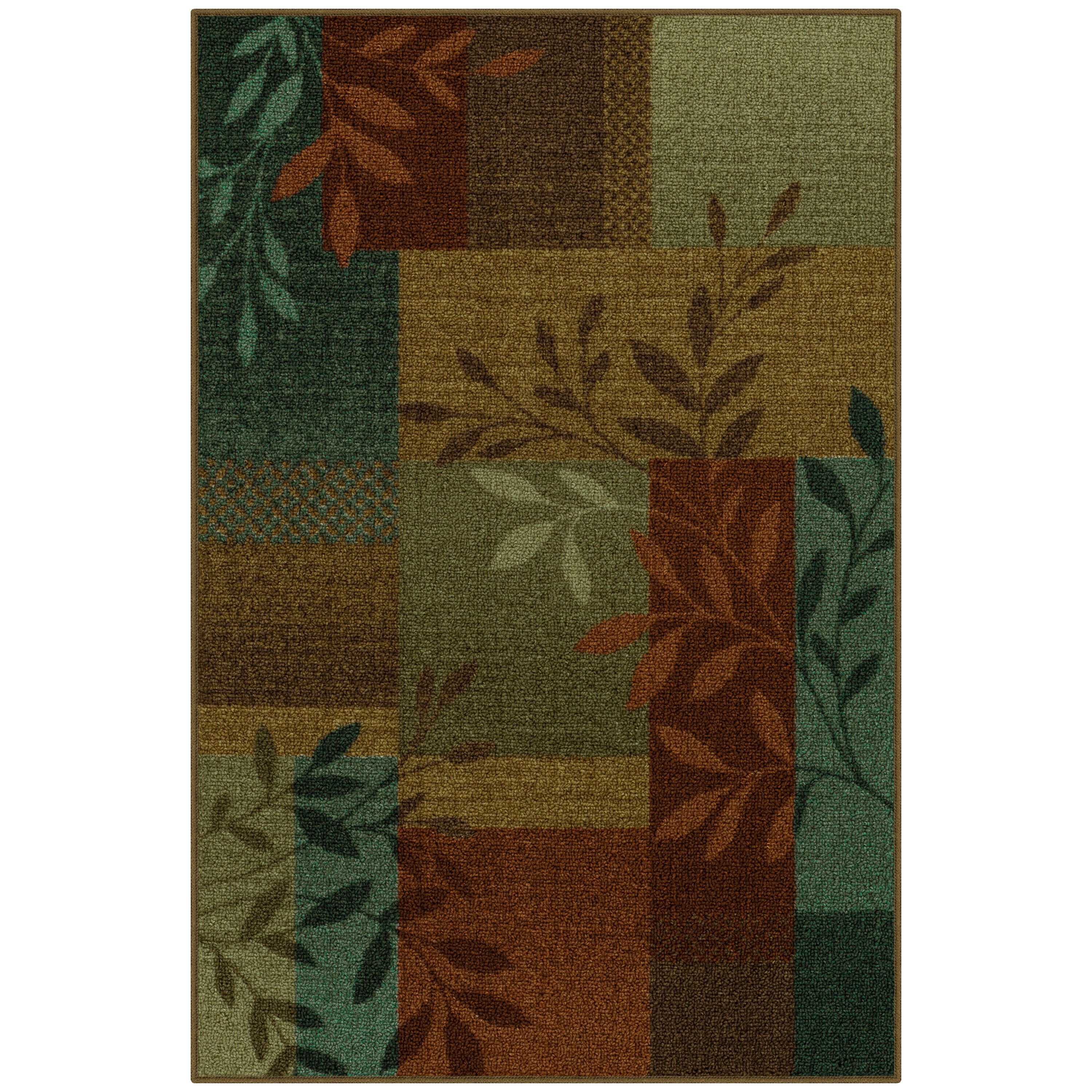 Floral Kitchen Drying Mat Abstract Motifs Inspired by Rural Woodland Nature Modern Foliage Design Area Rug 24 x 72 Turquoise and Cream