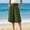 Blackish Green, variant on Women's Linen Cropped Wide Leg Pants Elastic Waist Casual Palazzo Trousers with Pockets Navy L