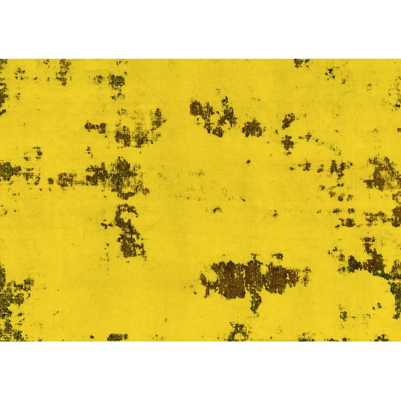 Ahgly Company Indoor Rectangle Abstract Yellow Modern Area Rugs, 6' x 9'