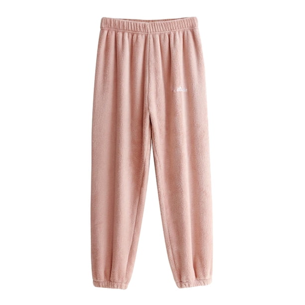 Pantalones de invierno para mujer Zulema Pijamas de terciopelo Rosado