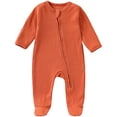 thumbnail image 1 of gdxvjhbj Barboteuse pour Bébé Pyjama une-Pièce pour Bébé avec Fermeture Éclair Bidirectionnelle et Mitaines Rabattables, Barboteuse Douce et Extensible pour Nouveau-Né Garçon Fille 0 3 6 9 12 18 24 Mois (Orange,6-9 Mois), 1 of 4