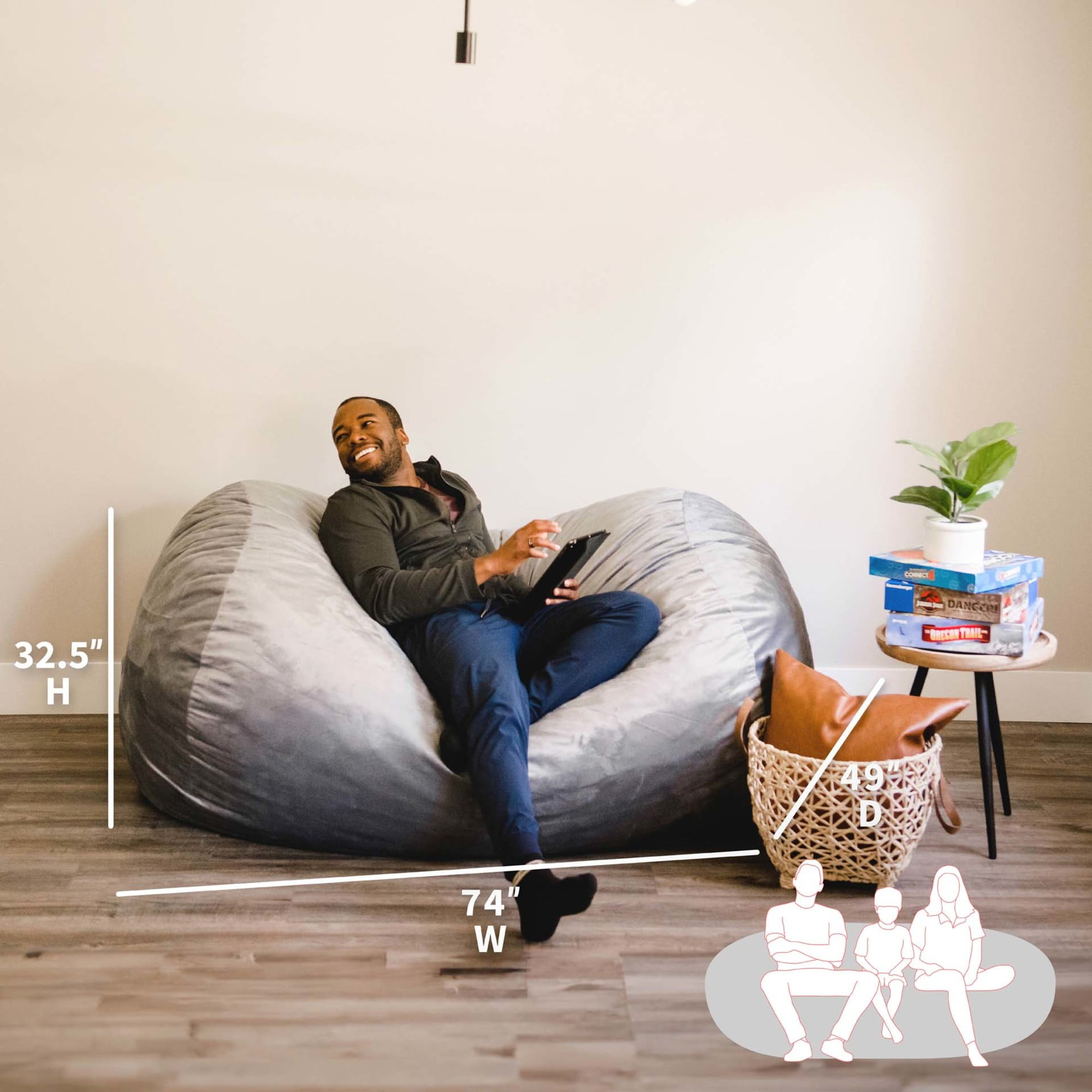 Large Bean Large Big Joe Chair Lounge Chair Big Joe Memory Foam