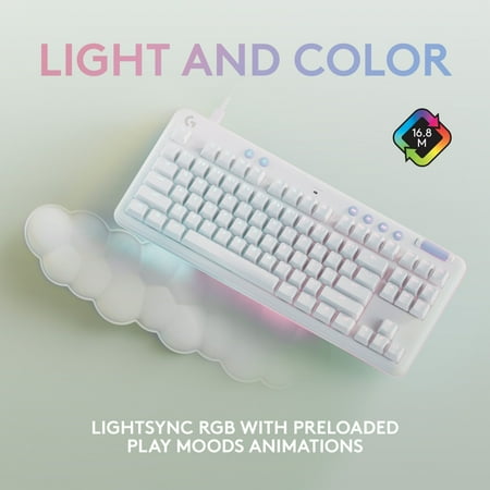 Logitech - G713 Aurora Collection TKL Wired Mechanical Tactile Switch Gaming Keyboard for PC/Mac with Palm Rest Included - White Mist