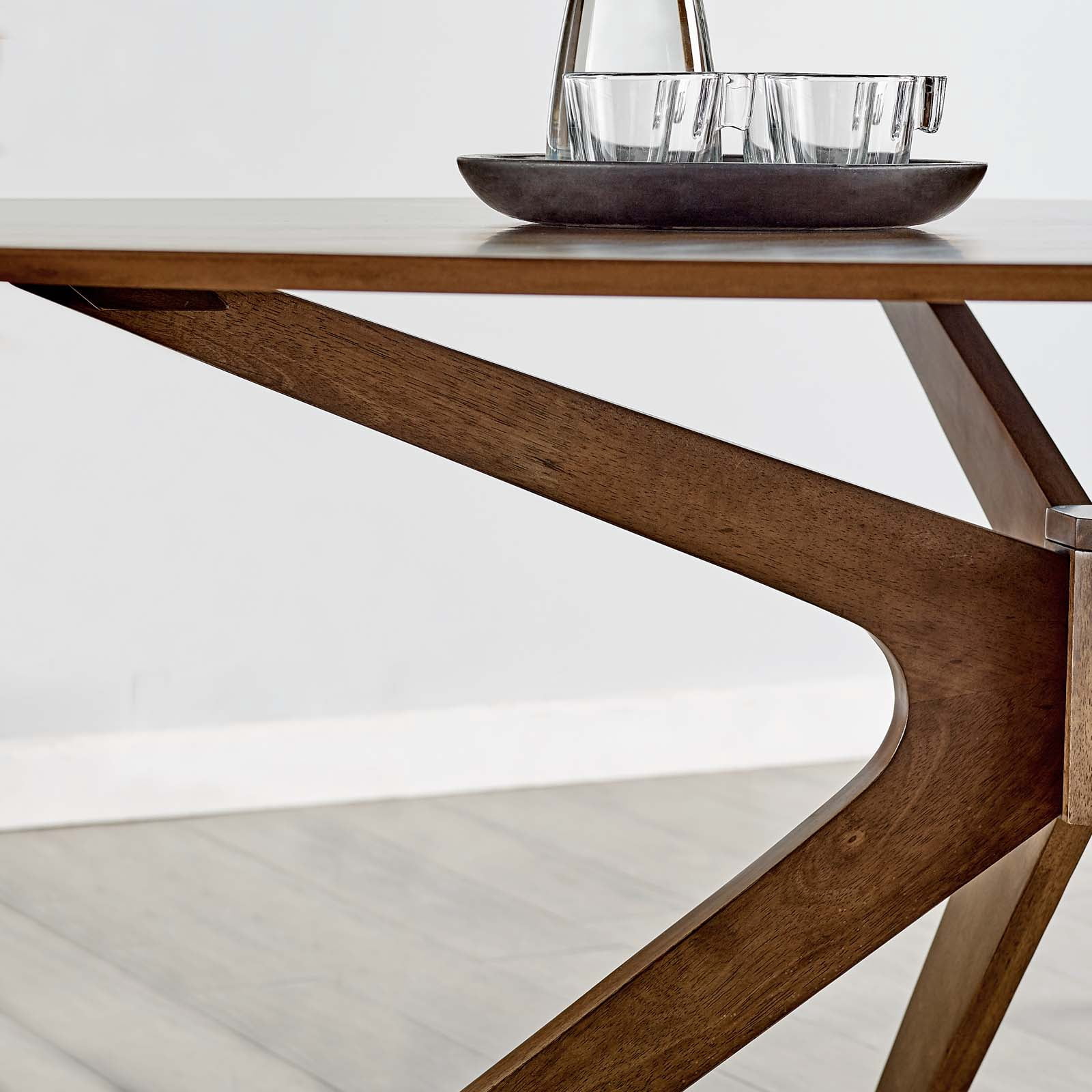 Modway Crossroads 71" Oval Modern Wood Dining Table in Walnut