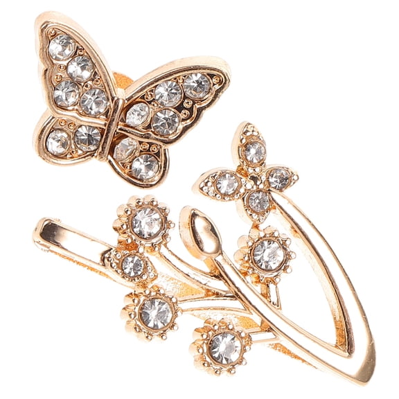STRANDCHIC Golden Watch Band Charms Rhinestone Decorative Rings for Elegance and Versatility 1Set